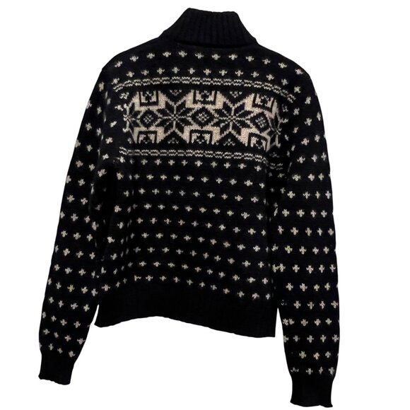 Abercrombie Fair Isle Muscle Wool Sweater, Black Gray, L - Picture 2 of 7